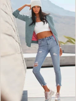 Buffalo Pantalons<Jean effet déchiré jambes affinées