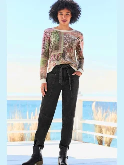 Linea Tesini Jeans|Pantalons<Jean extensible 2 poches plaquées