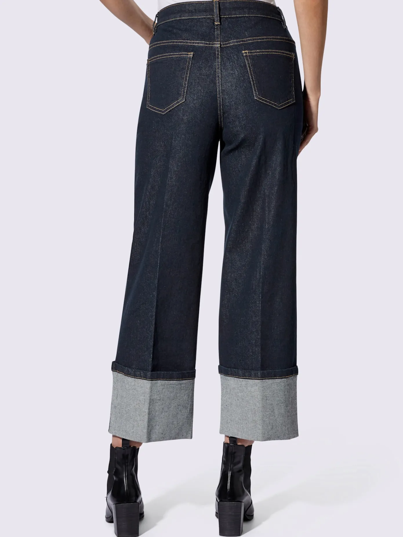 Rick Cardona Jeans|Pantalons<Jean extensible finition des jambes avec revers