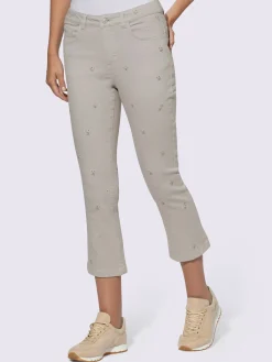 Linea Tesini Jeans|Pantalons<Jean extensible superbe broderie