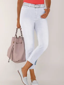 Collection L Pantalons<Jean femme 7/8 delavé