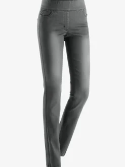 Jeans|Pantalons<Jean femme 5 poches large ceinture élastique coupe slim