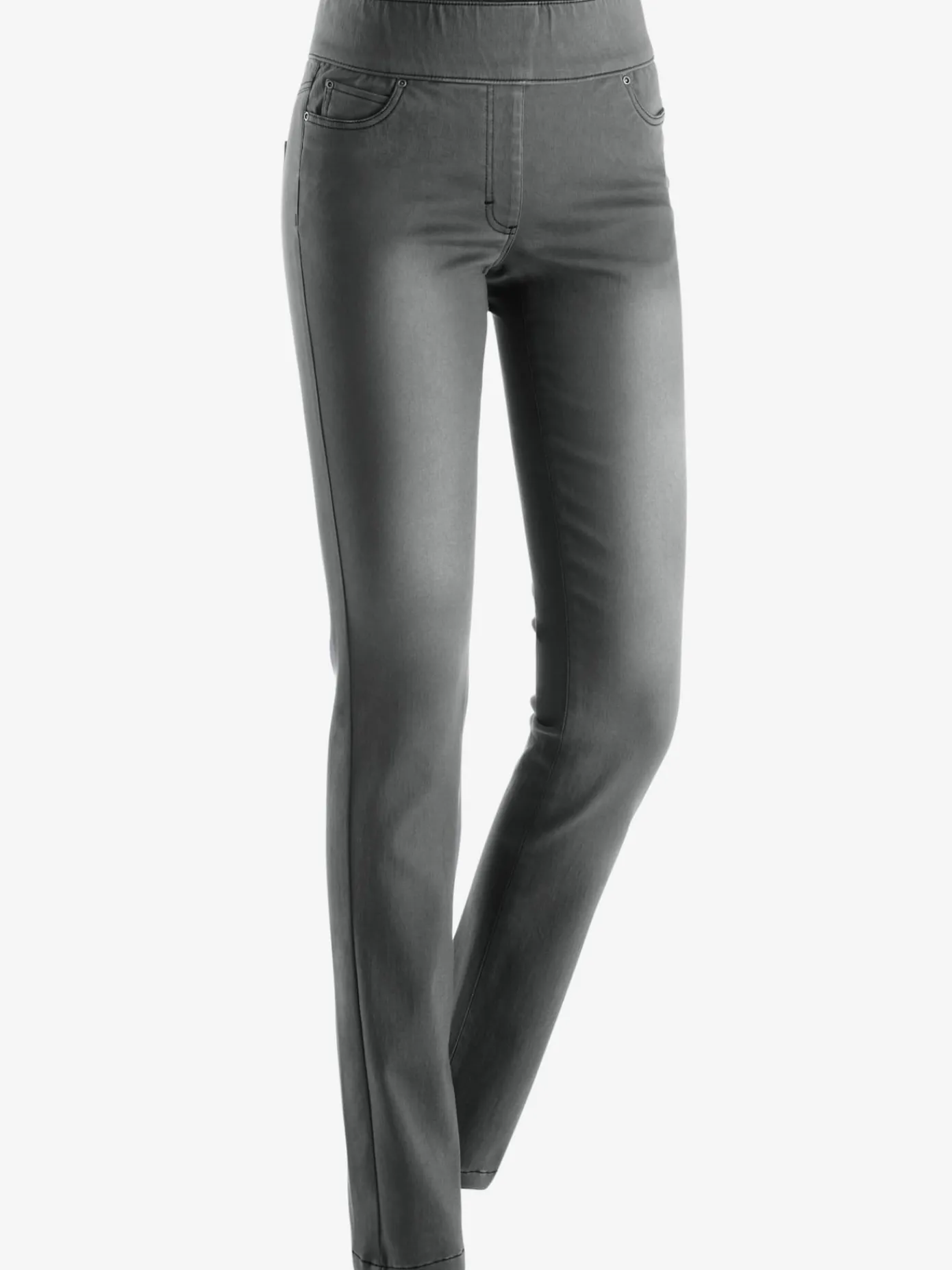 Jeans|Pantalons<Jean femme 5 poches large ceinture élastique coupe slim