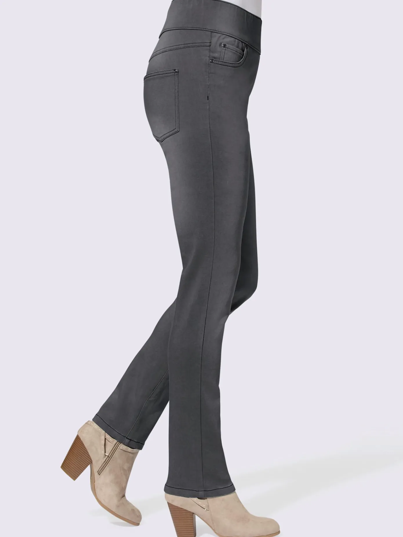 Jeans|Pantalons<Jean femme 5 poches large ceinture élastique coupe slim