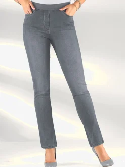 Pantalons<Jean femme confortable avec ceinture élastique