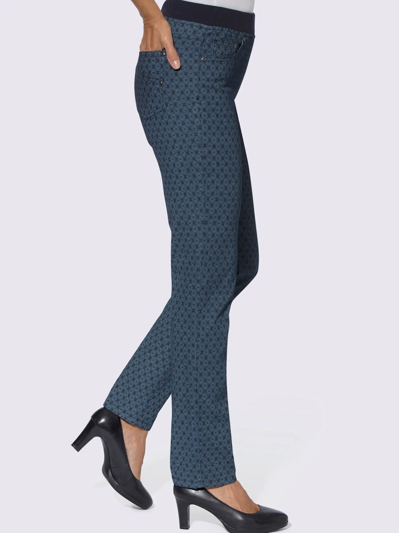 Pantalons<Jean femme confortable avec ceinture élastique