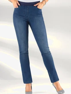 Pantalons<Jean femme confortable avec ceinture élastique