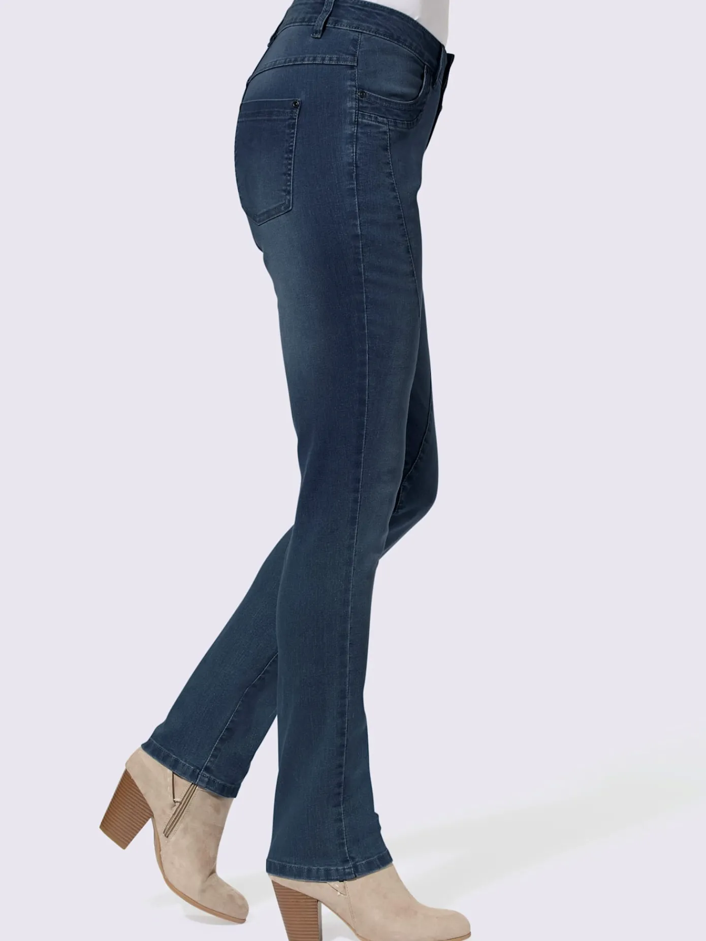 Pantalons<Jean femme coupe boyfriend délavé avec coutures décoratives