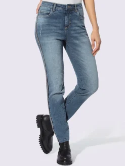 Mandarin Jeans|Pantalons<Jean jolies rayures latérales