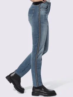 Mandarin Jeans|Pantalons<Jean jolies rayures latérales