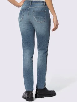 Mandarin Jeans|Pantalons<Jean jolies rayures latérales