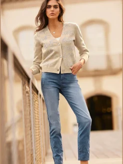 Mandarin Jeans|Pantalons<Jean jolies rayures latérales