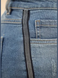 Mandarin Jeans|Pantalons<Jean jolies rayures latérales