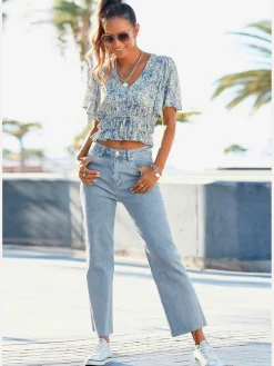 Buffalo Jeans|Pantalons<Jean large longueur 7/8 tendance, jambes évasées