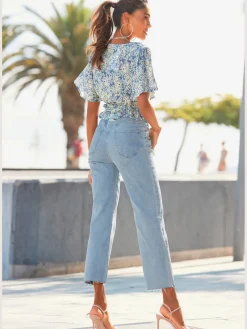Buffalo Jeans|Pantalons<Jean large longueur 7/8 tendance, jambes évasées