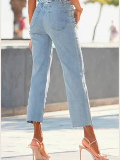 Buffalo Jeans|Pantalons<Jean large longueur 7/8 tendance, jambes évasées