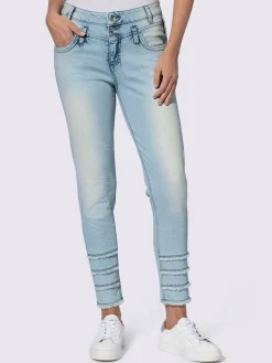 Mandarin Jeans|Pantalons<Jean ourlet tendance