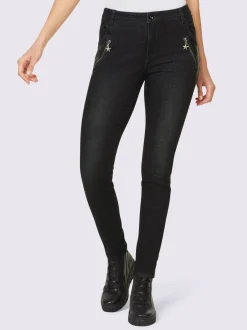 Mandarin Jeans|Pantalons<Jean push-up détails en qualité lisse