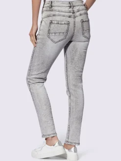 Mandarin Jeans|Pantalons<Jean skinny effet délavé moderne