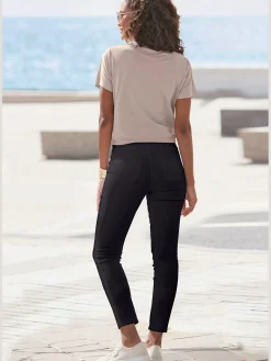 Vivance Pantalons<Jegging détails zippés devant