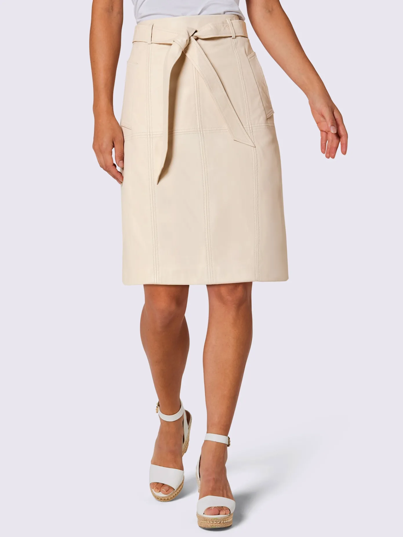 CREATION L PREMIUM Jupes<Jupe en cuir pur cuir d'agneau nappa