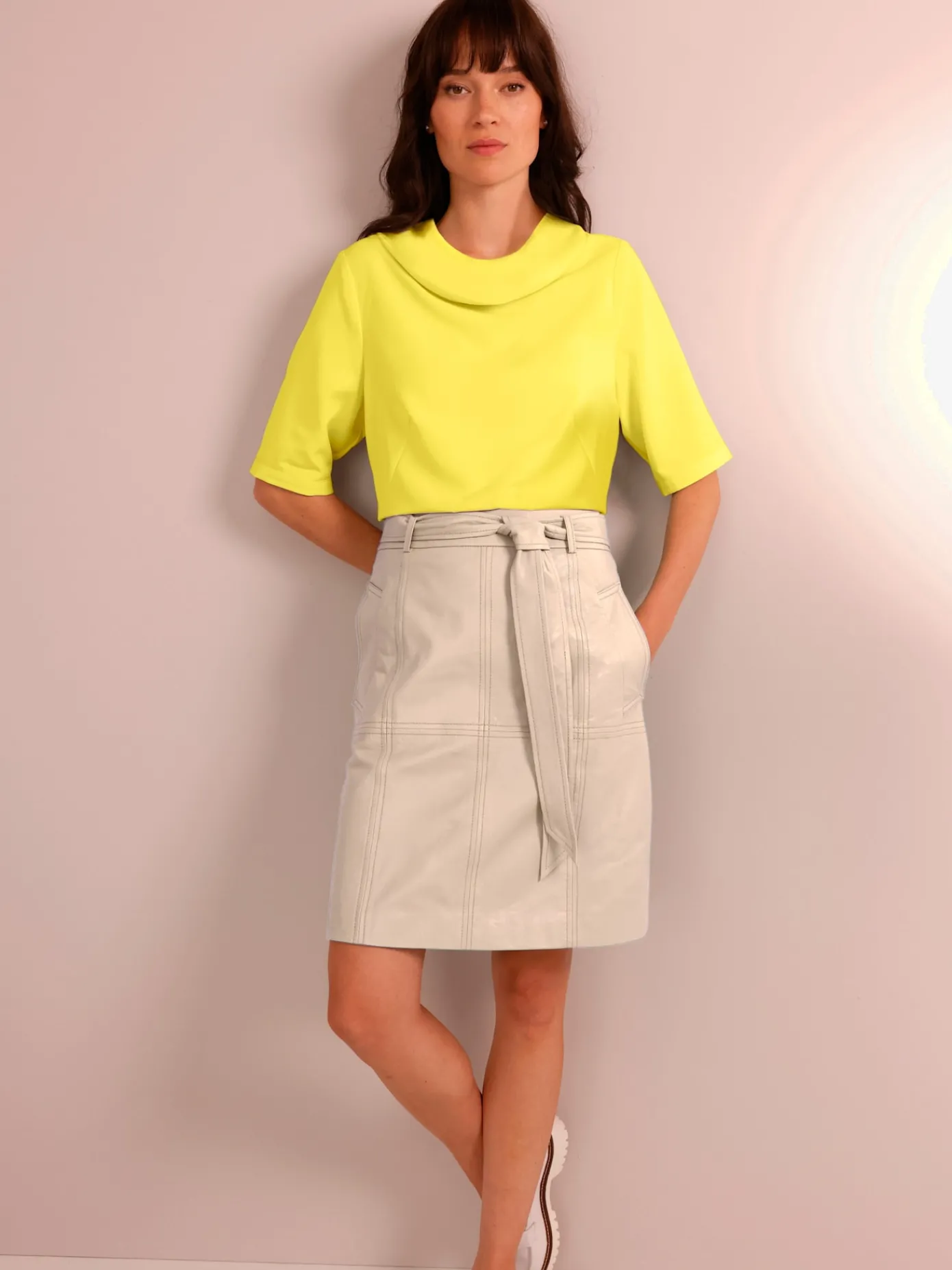 CREATION L PREMIUM Jupes<Jupe en cuir pur cuir d'agneau nappa