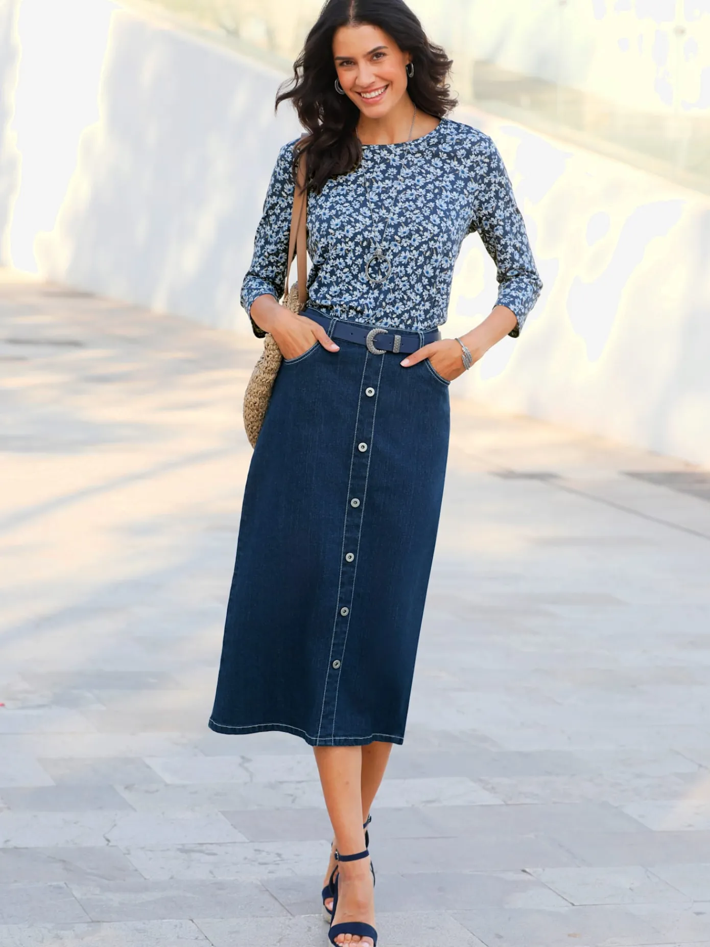 Jupes<Jupe en jean 99% coton