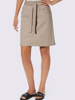 Mandarin Jupes<Jupe en jean ceinture élastique confortable