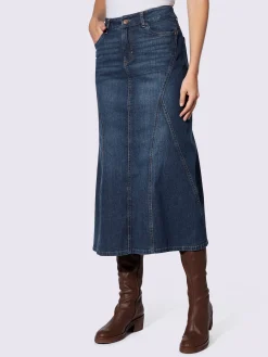 Linea Tesini Jupes<Jupe en jean coutures décoratives