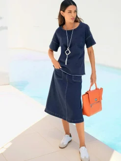 Rick Cardona Jupes<Jupe en jean denim doux