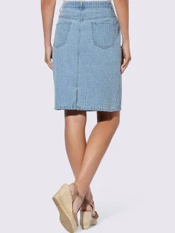 Linea Tesini Jupes<Jupe en jean rayures structurées