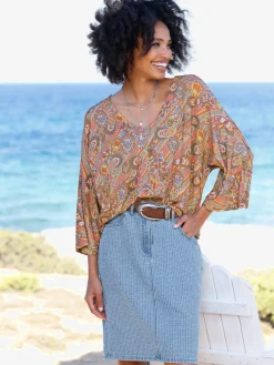 Linea Tesini Jupes<Jupe en jean rayures structurées