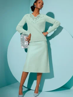 Creation L Jupes<Jupe en synthétique poignet souple