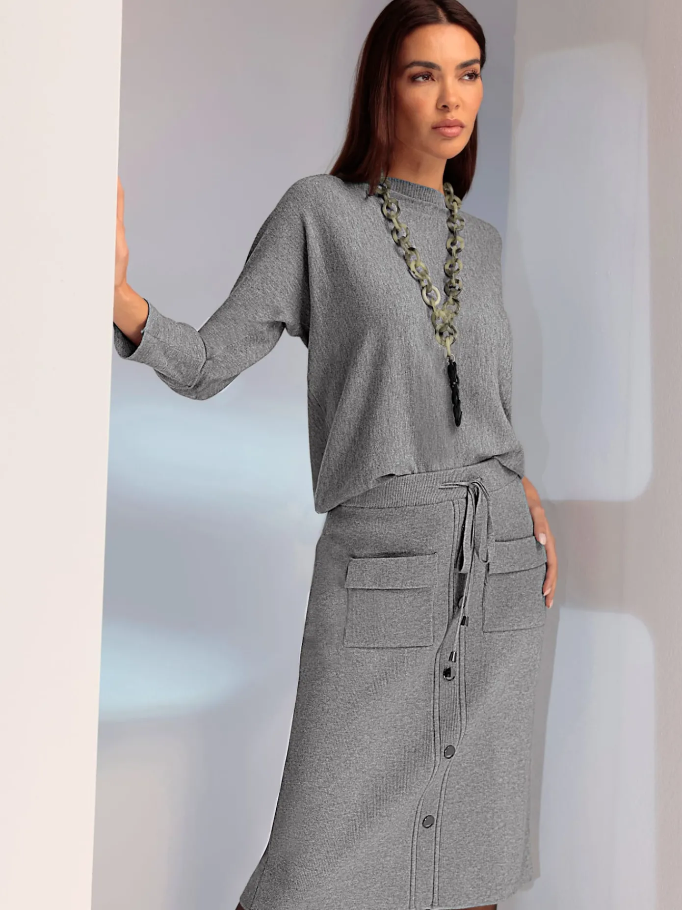 Rick Cardona Jupes<Jupe en tricot ceinture élastique, coulisse et lien à nouer