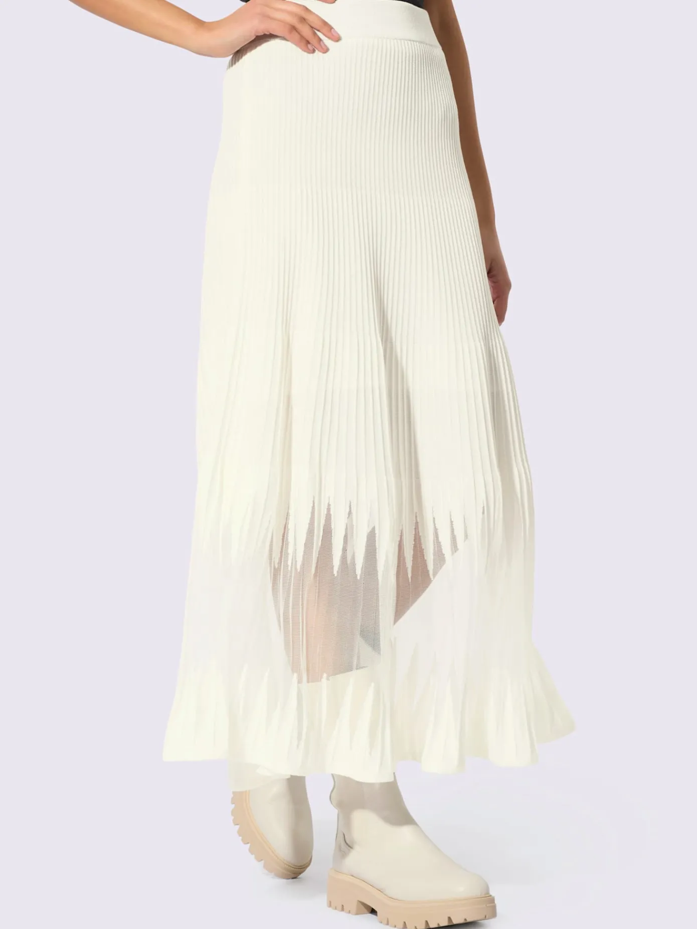 Creation L Jupes<Jupe en tricot coupe en a