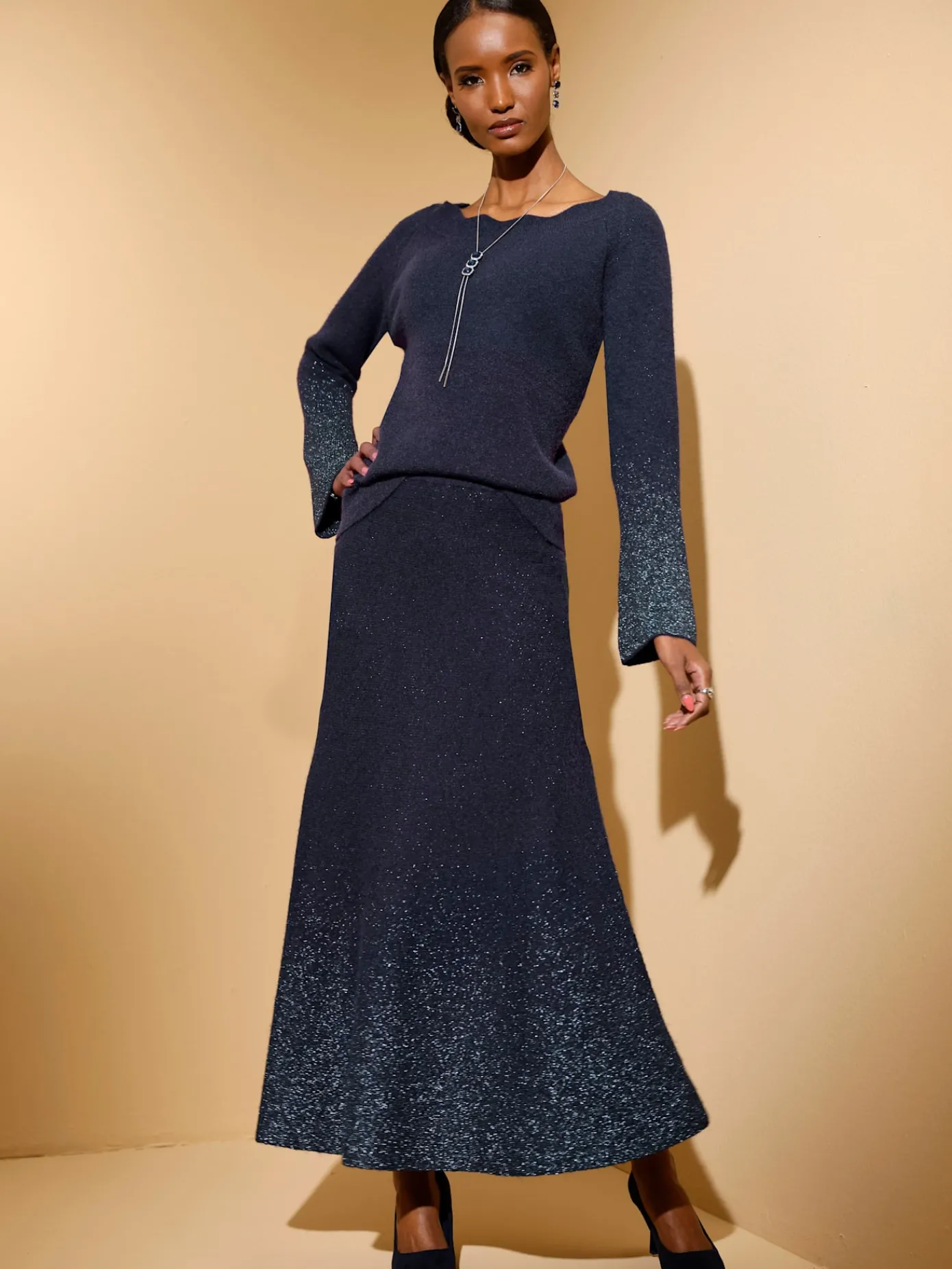 Creation L Jupes<Jupe en tricot coupe évasée