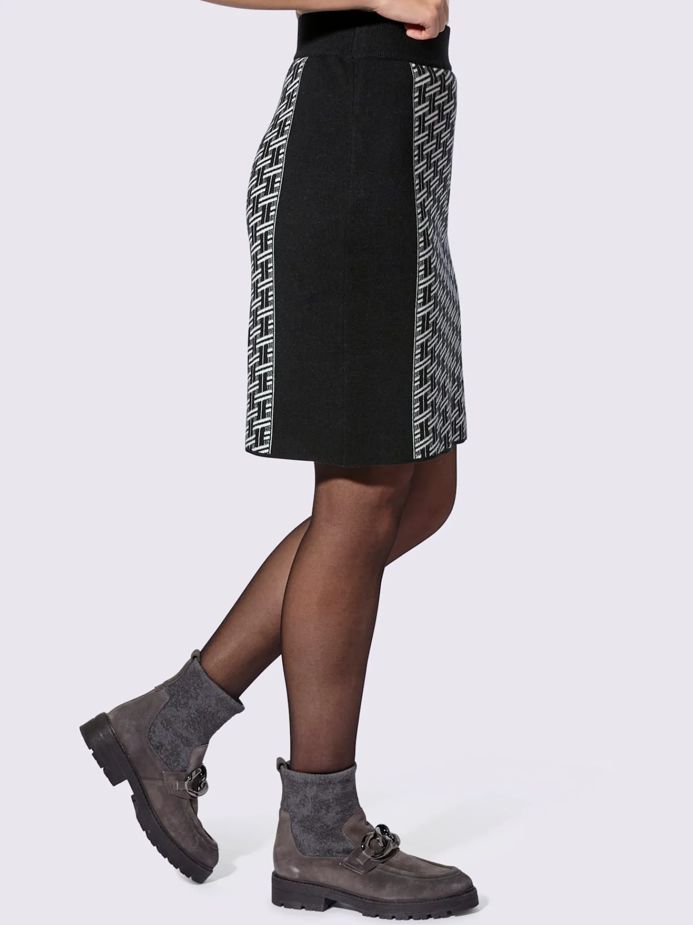 Rick Cardona Jupes<Jupe en tricot motif jacquard moderne devant et au dos