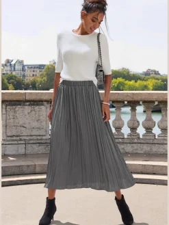 LASCANA Tenues De Cérémonie<Jupe longue jupe plissée en matière brillante