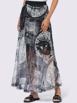 Mandarin Jupes<Jupe maille imprimé mode