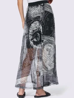 Mandarin Jupes<Jupe maille imprimé mode