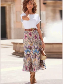 LASCANA Jupes<Jupe plissee jupe en mousseline à ceinture élastique