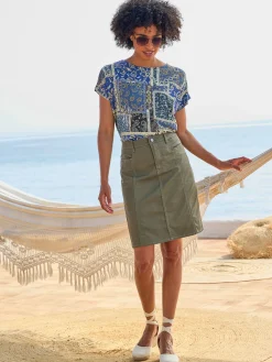 Linea Tesini Jupes<Jupe tissée coupe en a