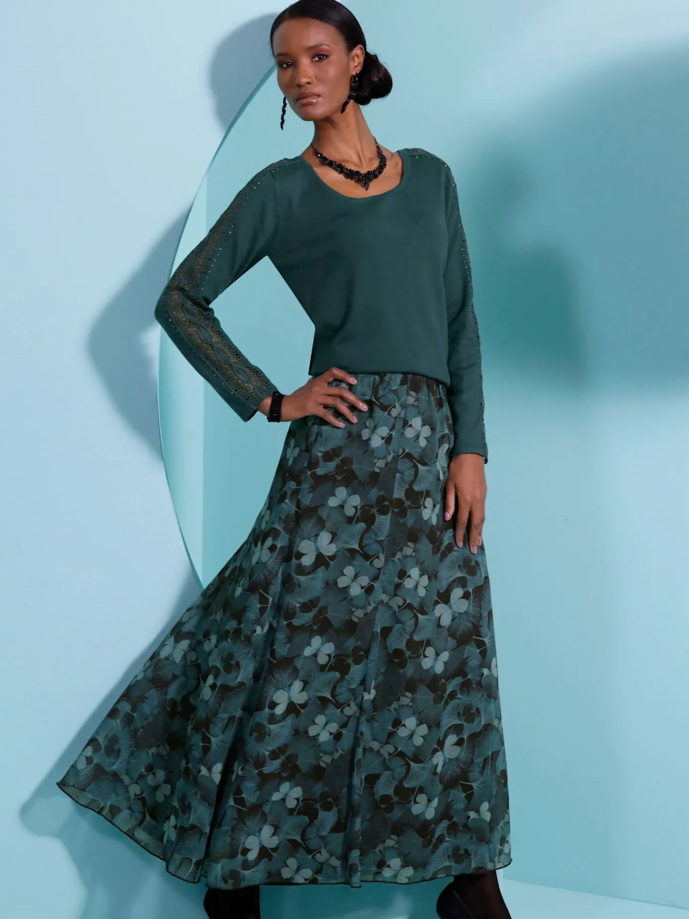 Creation L Jupes<Jupe évasée qualité tissée