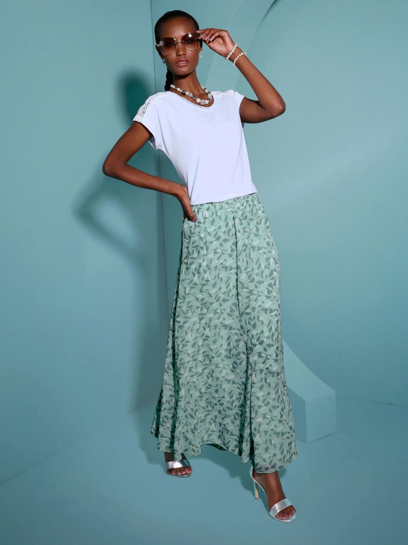 Creation L Jupes<Jupe évasée qualité tissée