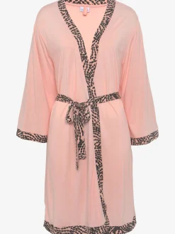 LASCANA Robes De Chambre<Kimono avec bordure contrastée à motifs sur le bord avant et à la finition des manches