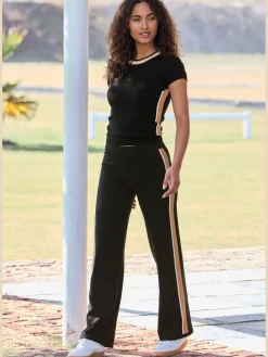 French Connection Pantalons<Large pantalon en tricot avec empiècements