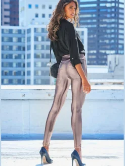 LASCANA Pantalons<Legging à imprimé brillant