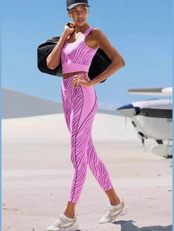 LASCANA ACTIVE Pantalons<Legging caleçon performance avec imprimé animal