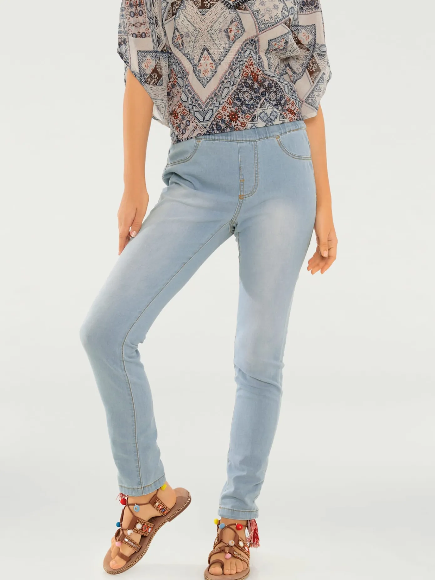 Linea Tesini Pantalons<Legging en jean coupe skinny tendance