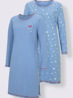 wäschepur Chemises De Nuit<Lot 2 chemises de nuit imprimées avec coutures décoratives contrastées